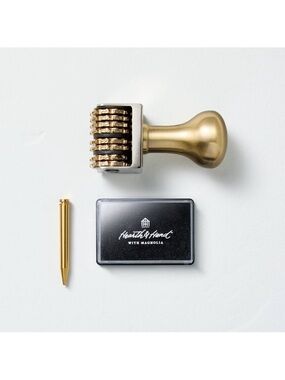 NWT Vintage-Style Brass Roller Date Stamp with Inkpad - Hearth & Hand